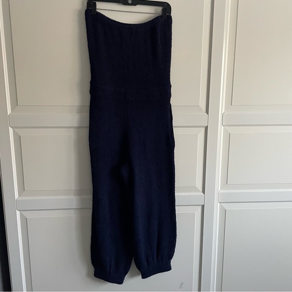 New! Free People FP Beach Claire terry Navy Knit strapless Jumpsuit 20147 - Picture 3 of 12